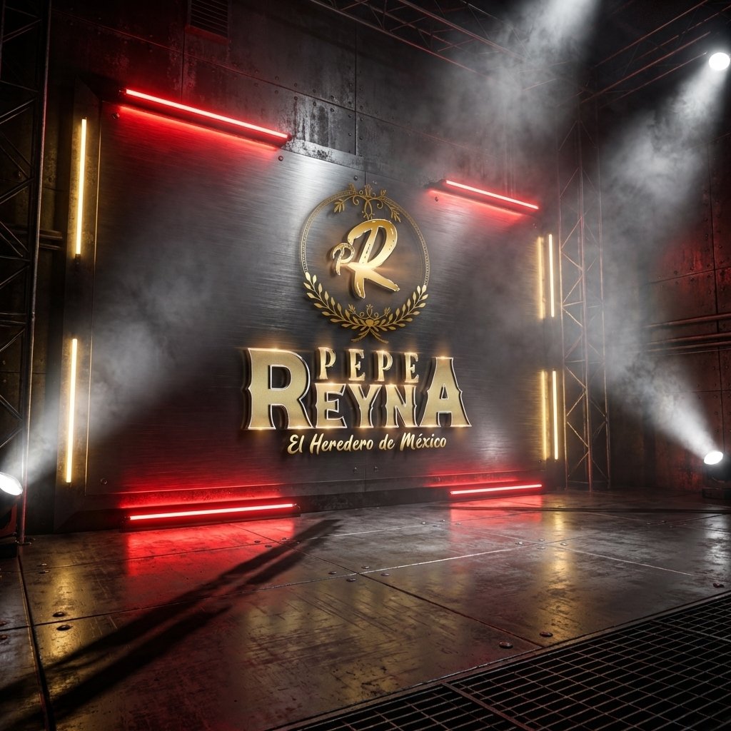 Mockup industrial de escenario para Pepe Reyna