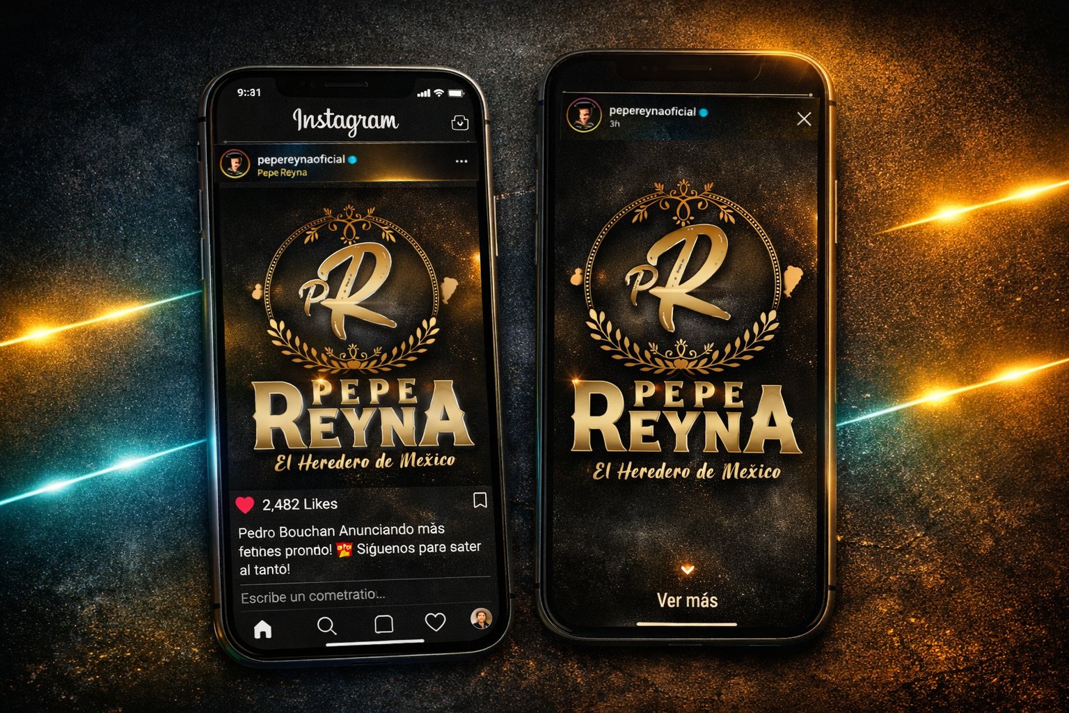 Mockup para redes sociales de Pepe Reyna