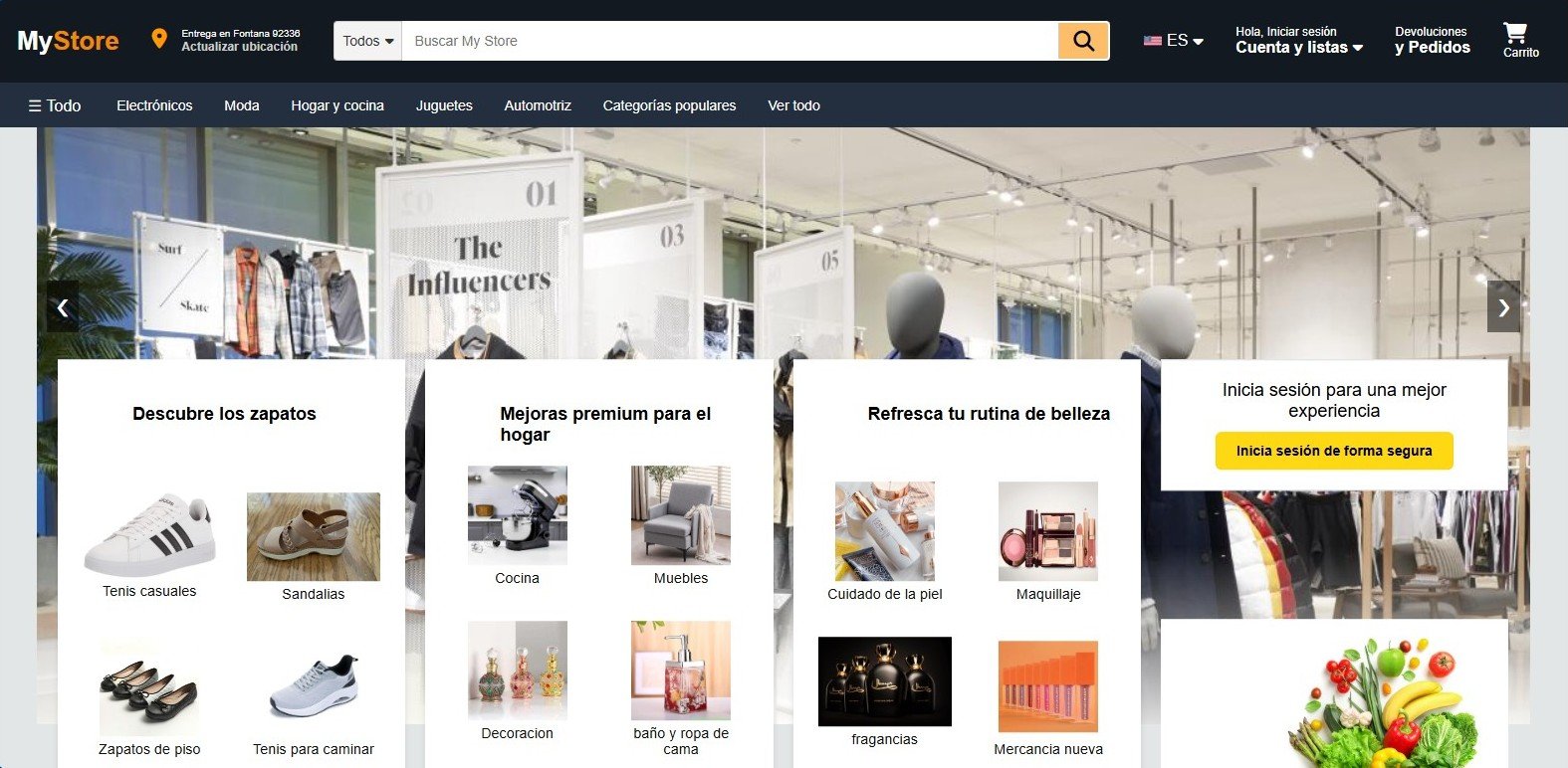 Ejemplo Tienda en linea